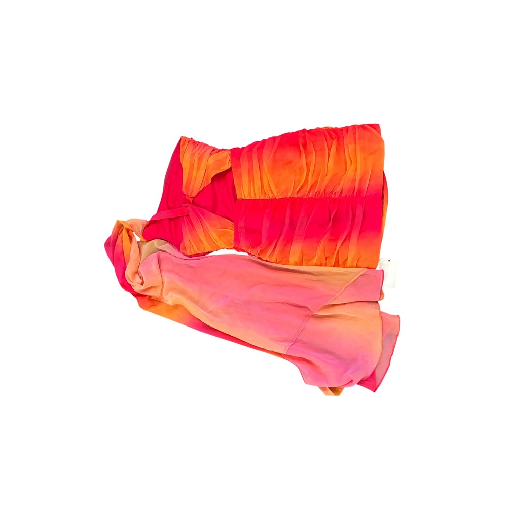 YAURA Folake Dress Ruched Mini-Dress with Cape in Sunset Print Size XS - Picture 6 of 6